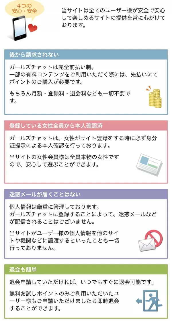 ガールズチャットの安全への取り組み