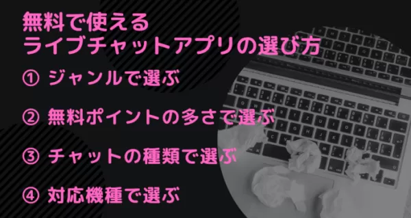 無料で使えるライブチャットの選び方
