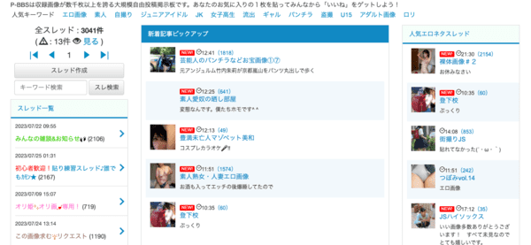 P-BBSのTOP画面
